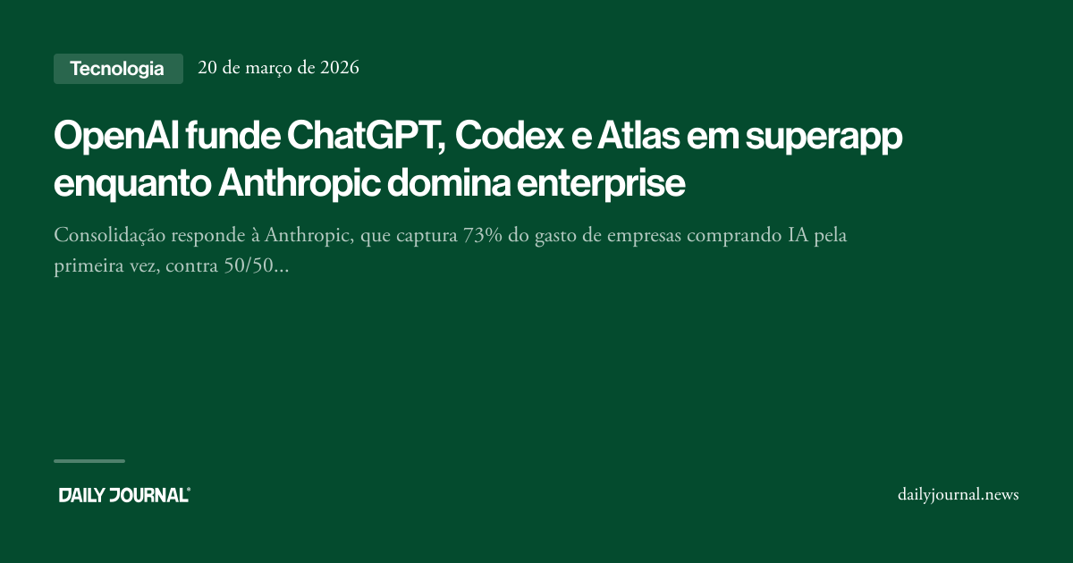 OpenAI funde ChatGPT, Codex e Atlas em superap... - Daily Journal