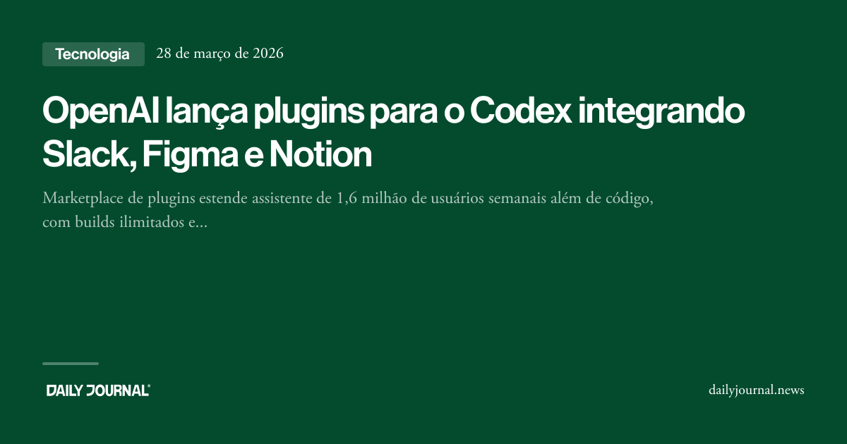 OpenAI lança plugins para o Codex integrando S... - Daily Journal